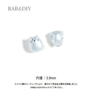 マットシルバー 猫チャーム DIYパーツ