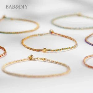 ラフルな編み込みブレスレット BAB&DIYブランドの虹色コードブレスレット